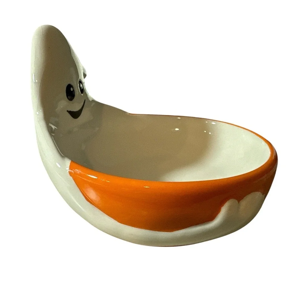 Halloween Table Runner 36 x 13 & Candy Dish Trick or Treat Pumpkin Ghost Holiday